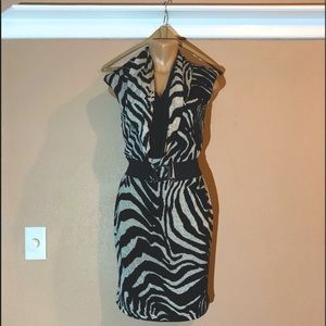 Gorgeous Zebra Print dress cowl neck